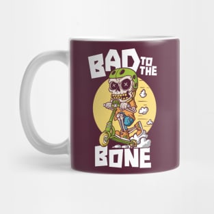 Bad to the Bone // Cute Scooter Skeleton Mug